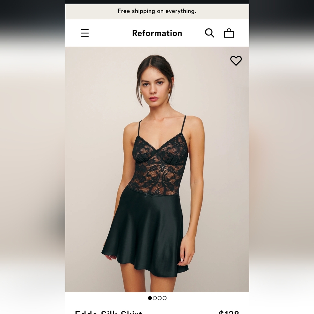 ♥️ NWT Reformation Edda Silk Skirt Black XL